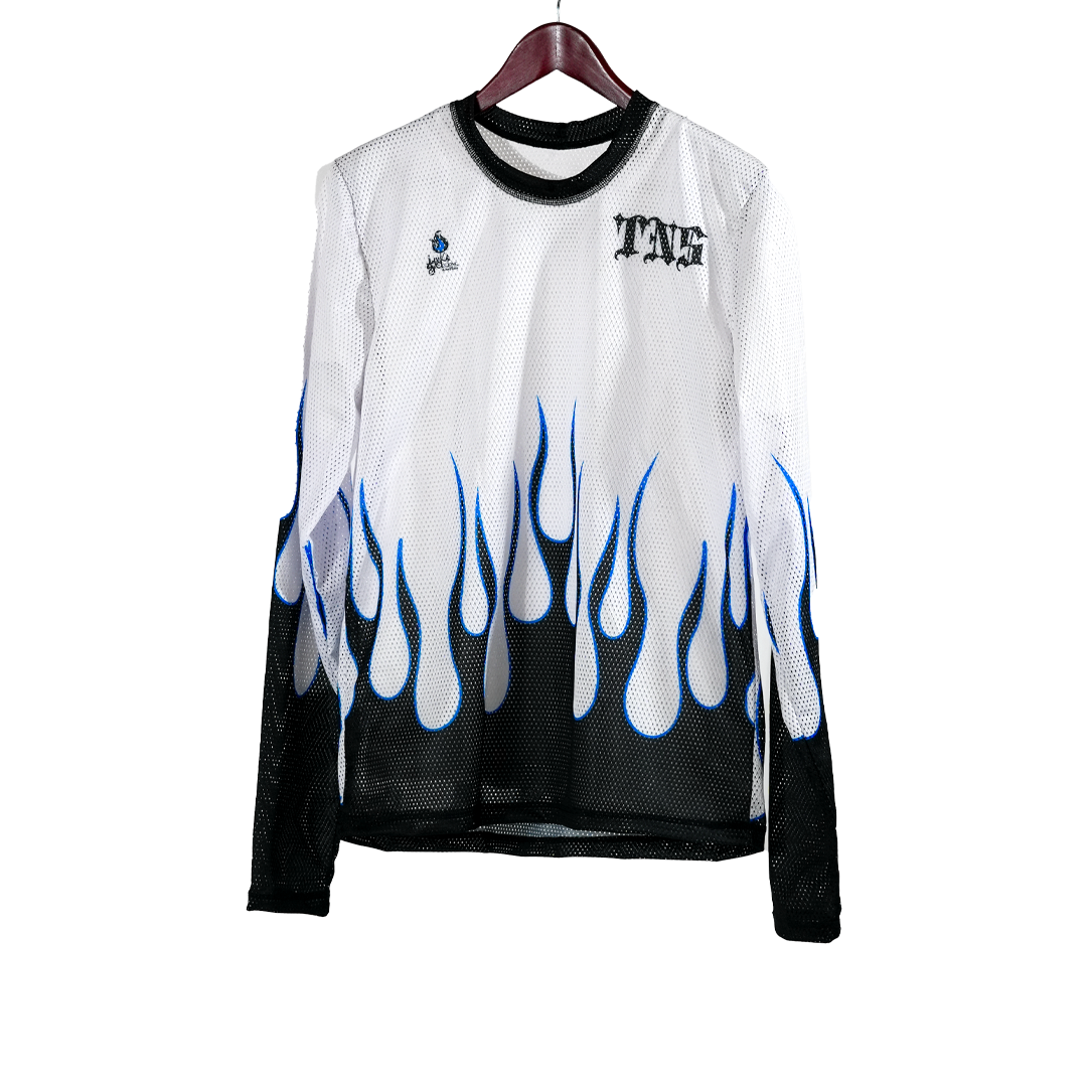 TNS Flame Moto Jersey - "White Widow"